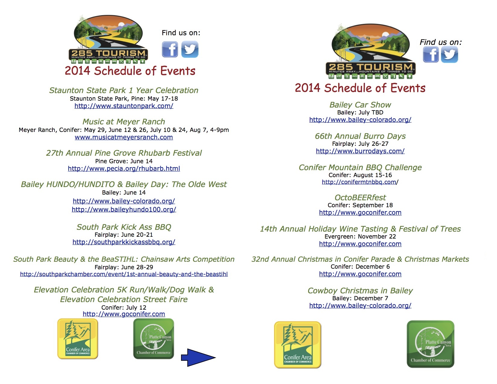 2014 Schedule of Events