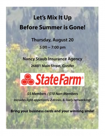 2015 August Mixer Conifer Area Chamber of Commerce Nancy Staub State Farm Insurance