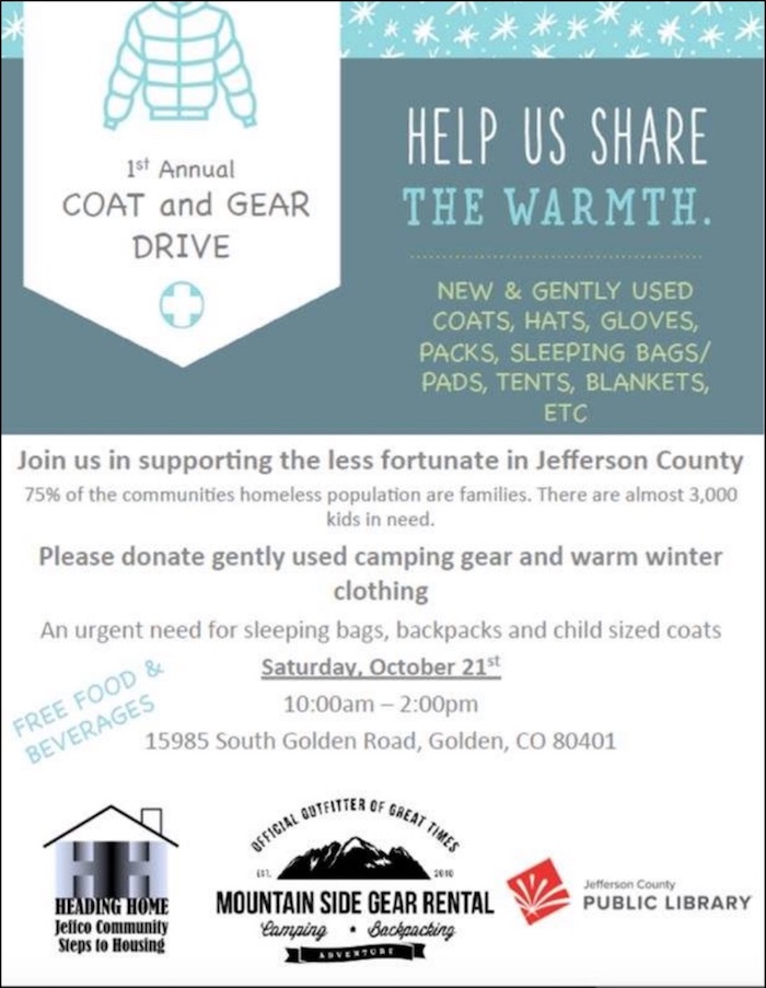 2017 Coat and Gear Drive to Support the Homeless Community in Jeffco