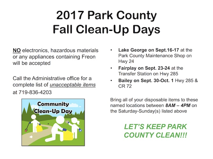 2017 Park County Fall Cleanup Days