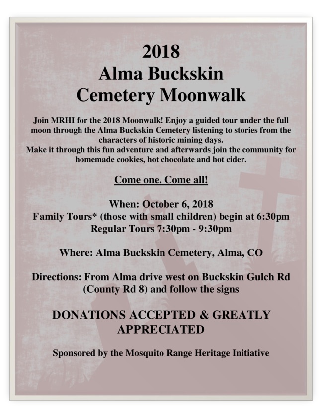 2018 Alma Buckskin Cemetery Moonwalk