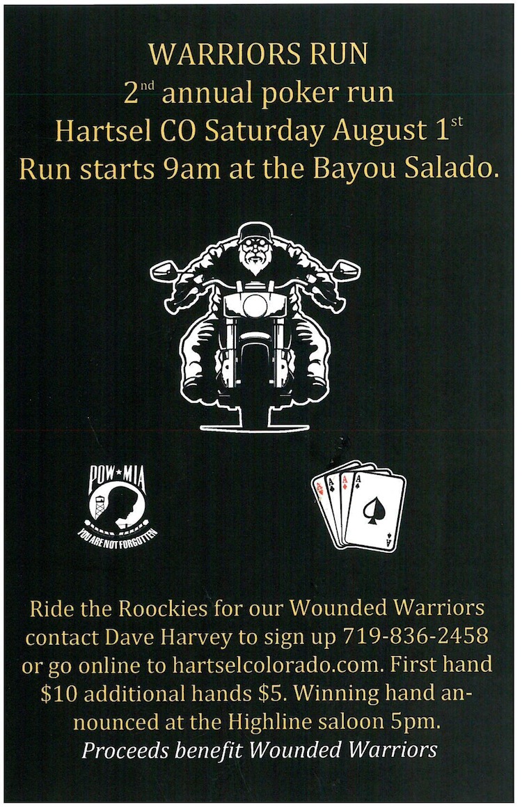 2nd Annual Poker Run Wounded Warriors Hartsel Colorado