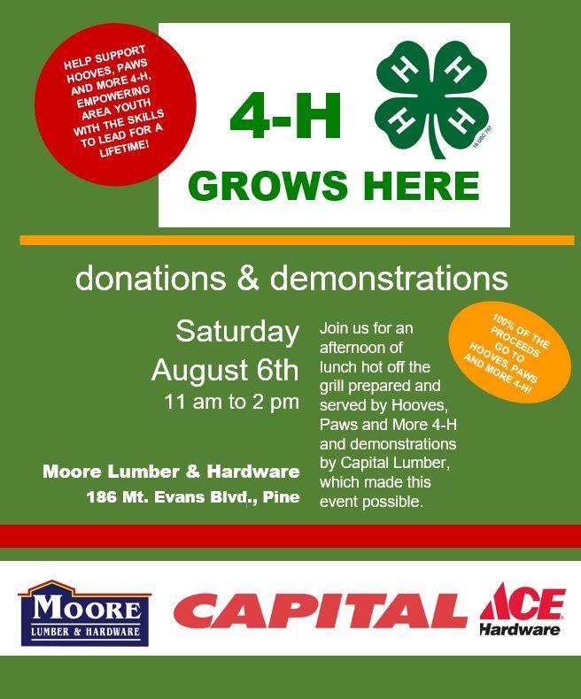 4H Fundraiser Moore Lumber Pine Junction Colorado
