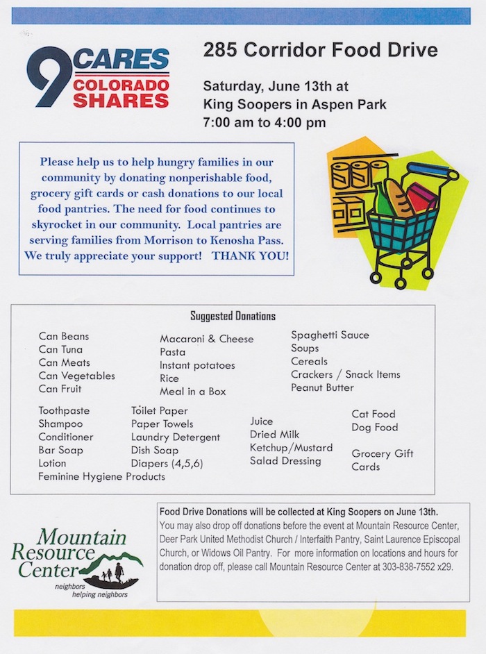 9Cares Colorado Shares 2015 Conifer Aspen Park King Soopers Mountain Resource Center