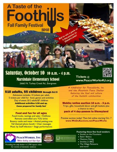Peaceworks Inc A Taste of the Foothills 2015 Fall Family Festival