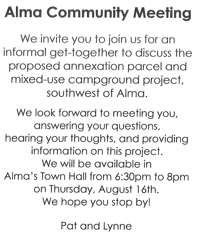 Alma Community Meeting 2018 08 16