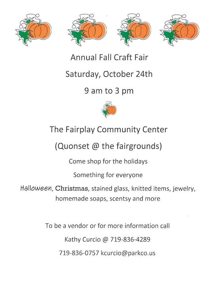 Annual FallCraft Fair Fairplay CO