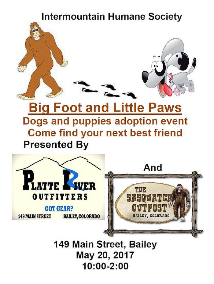 Bigfoot and Little Paws IMHS adoption Platte River Outfitters Sasquatch Outpost