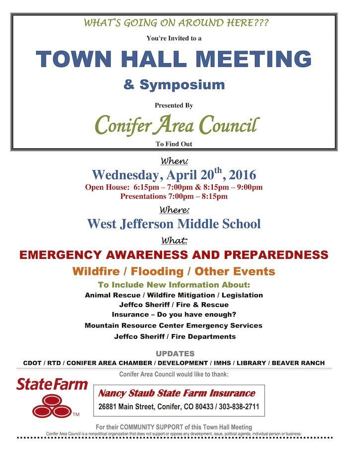 Conifer Area Council Town Hall Meeting April 2016