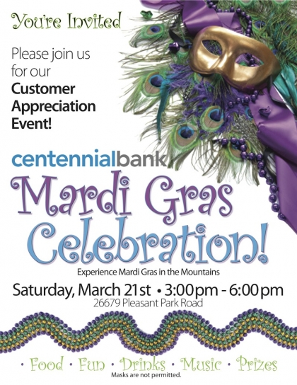 Centennial Bank Mardi Gras Customer Appreciation