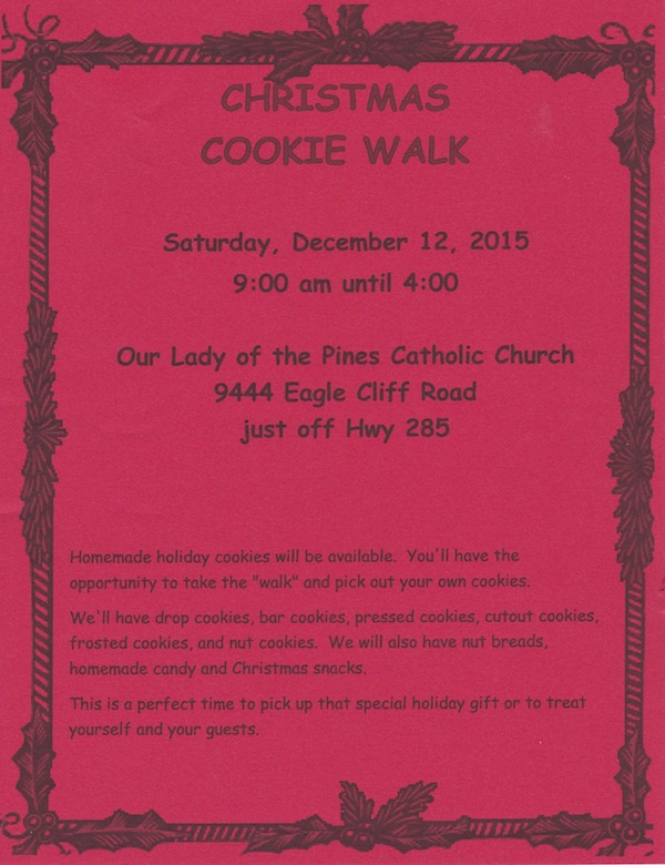 Christmas Cookie Walk 2015 Our Lady of the Pines Conifer Colorado