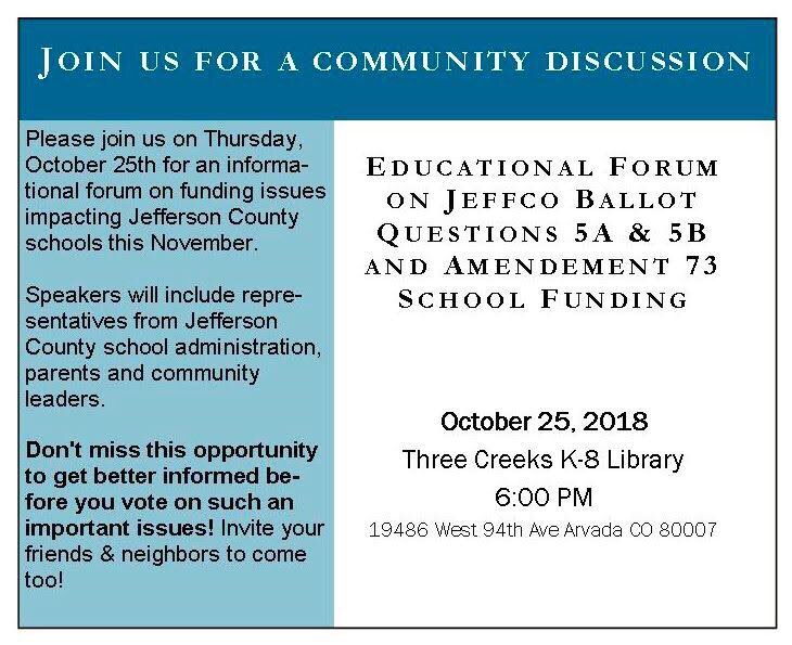 Community Discussion Amendment 73 5A 5B Jeffco Schools