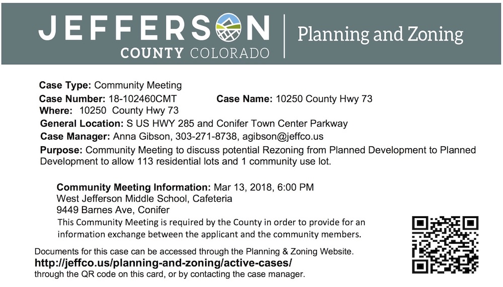 Community Meeting Jeffco Planning Zoning Case 18 102460CMT
