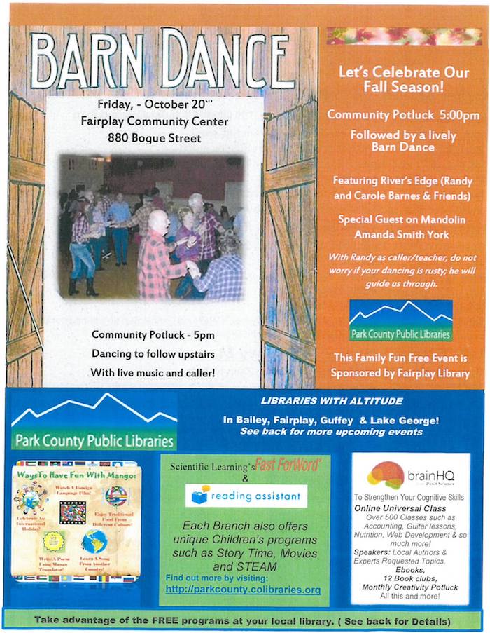 Community Potluck and Barn Dance by Fairplay Library
