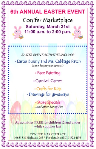 ConiferMarketplace 6th annual easter egg hunt