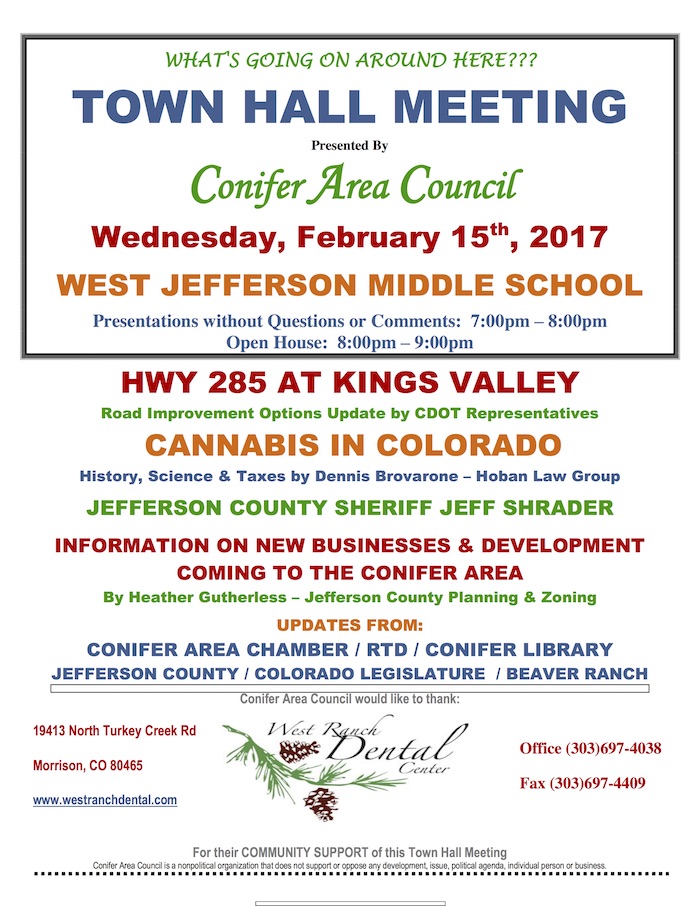 Conifer Area Council Town Hall Meeting 2.15.17