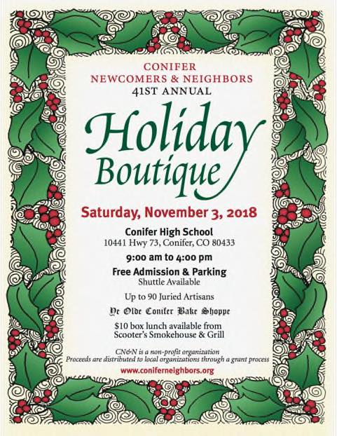 Conifer Newcomers and Neighbors Annual Holiday Boutique 2018