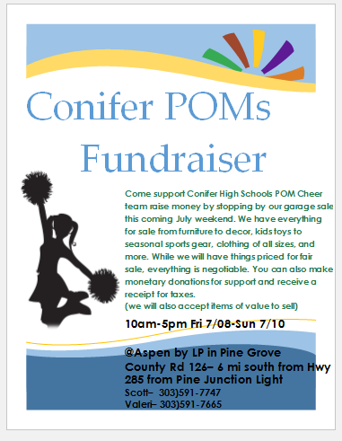 Conifer POMS Fundraiser