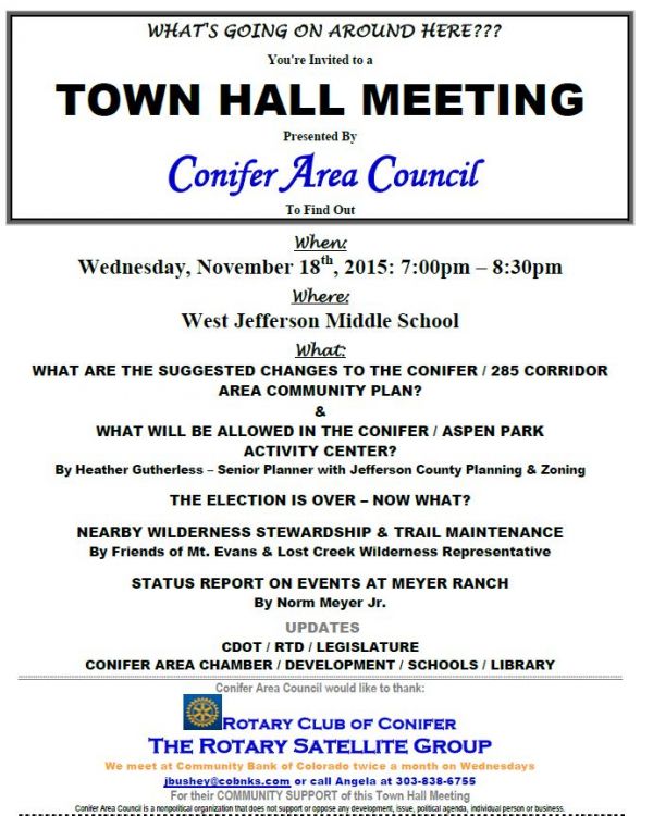 Conifer Town Hall Meeting November 2015