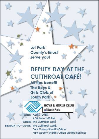 Park County Deputy Day April 7 Cutthroat Cafe Bailey Colorado