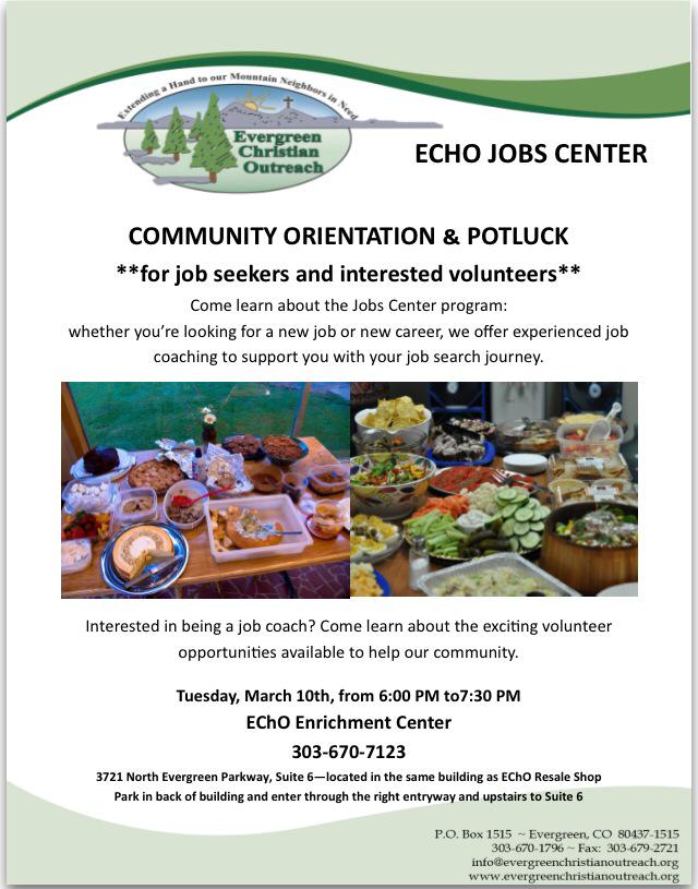 EChO Community Orientation and Potluck