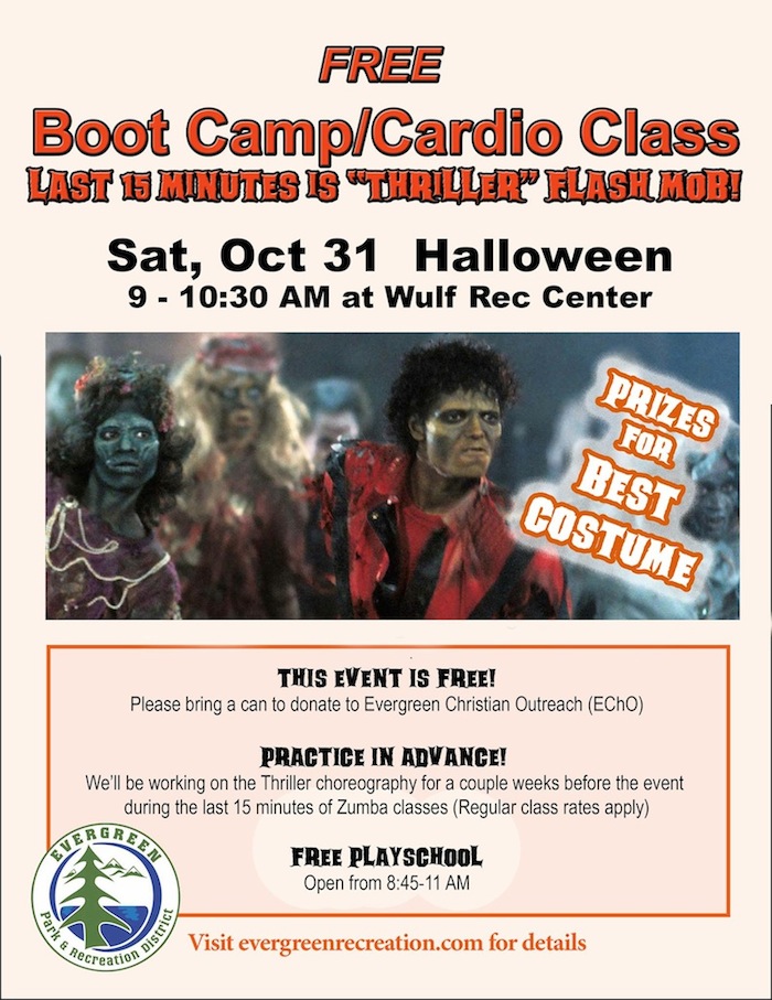 Evergreen Park Recreation District Halloween Boot Camp Cardio Thriller Flash Mob