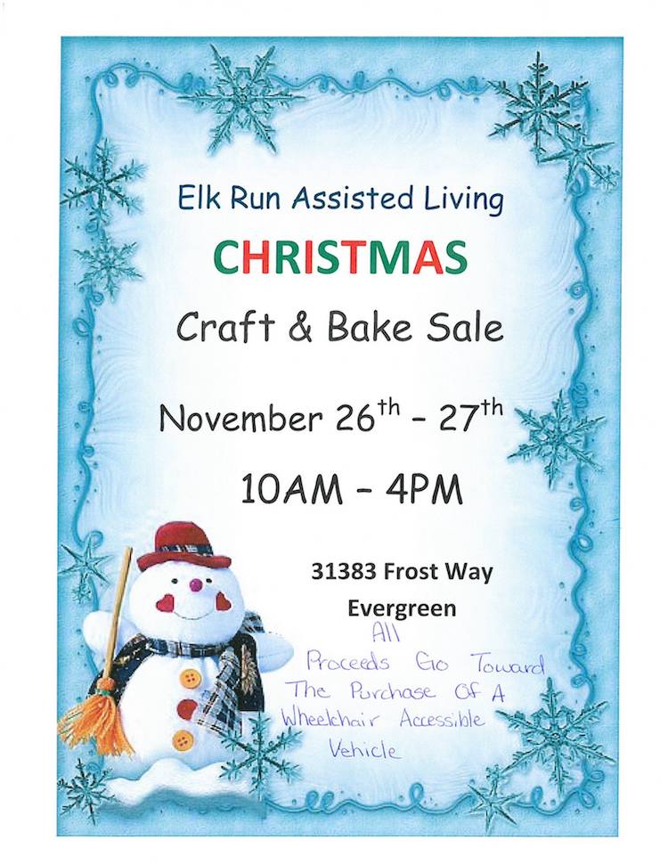 Elk Run Assisted Living Christmas Craft and Bake Sale