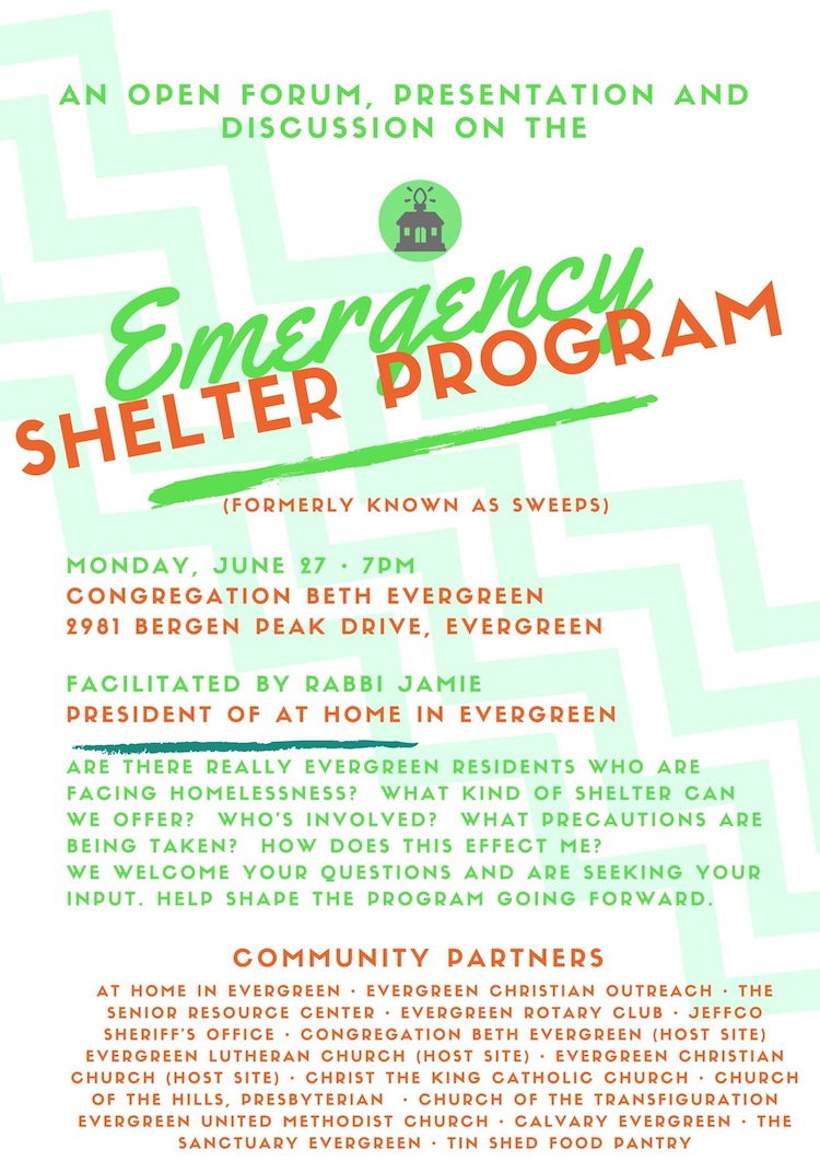 Emergency Shelter Program Congregation Beth Evergreen Colorado