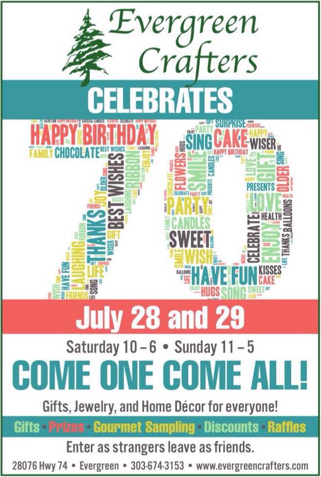 Evergreen Crafters 70th Birthday Party 2018