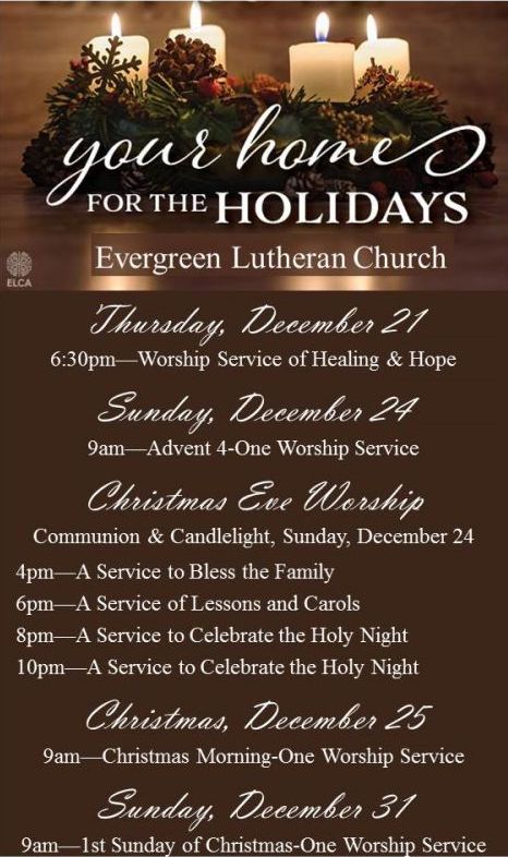 Evergreen Lutheran Church Christmas Worship 2017