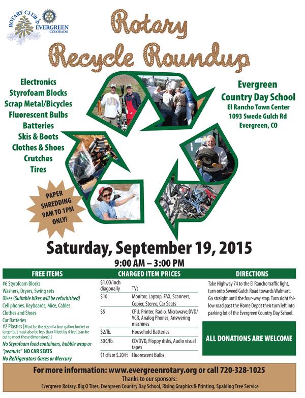 Evergreen Colorado Rotary Recycle Roundup