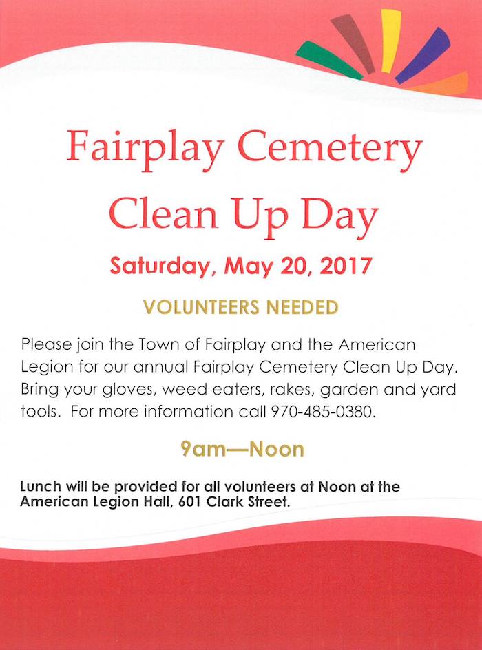 Fairplay Cemetary Clean Up Day May 2017