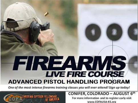 Firearms Live Fire Course COFA Christian Outdoor Fellowship of America