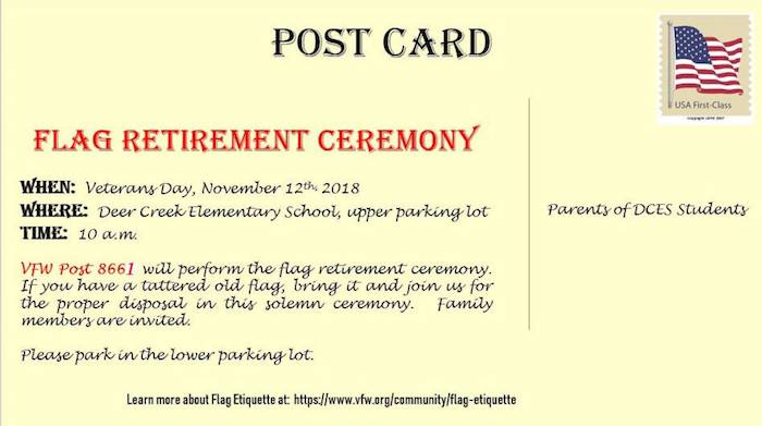 Flag Retirement Ceremony Deer Creek Elementary 2018