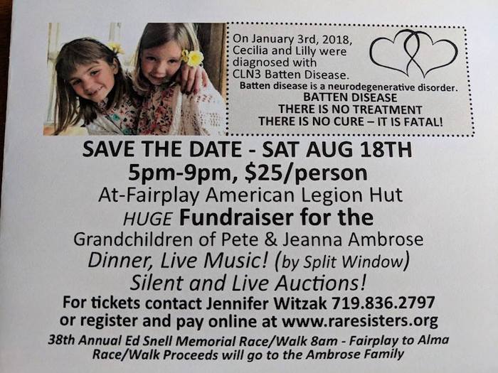 Fundraiser for the grandchildren of Pete and Jeanna Ambrose August 18 2018