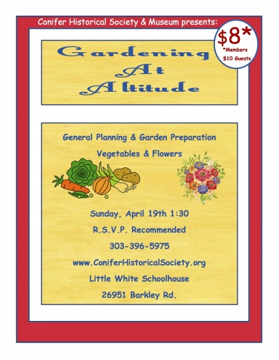 Gardening Flyer Conifer Historical Society