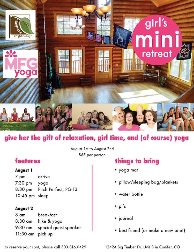 Girls Mini Retreat Taspens Organics Wellness Center Conifer Colorado