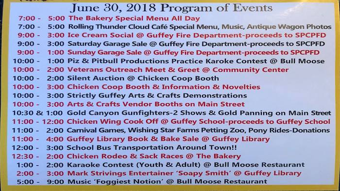 Guffey Heritage Day and Chicken Rodeo June 2018