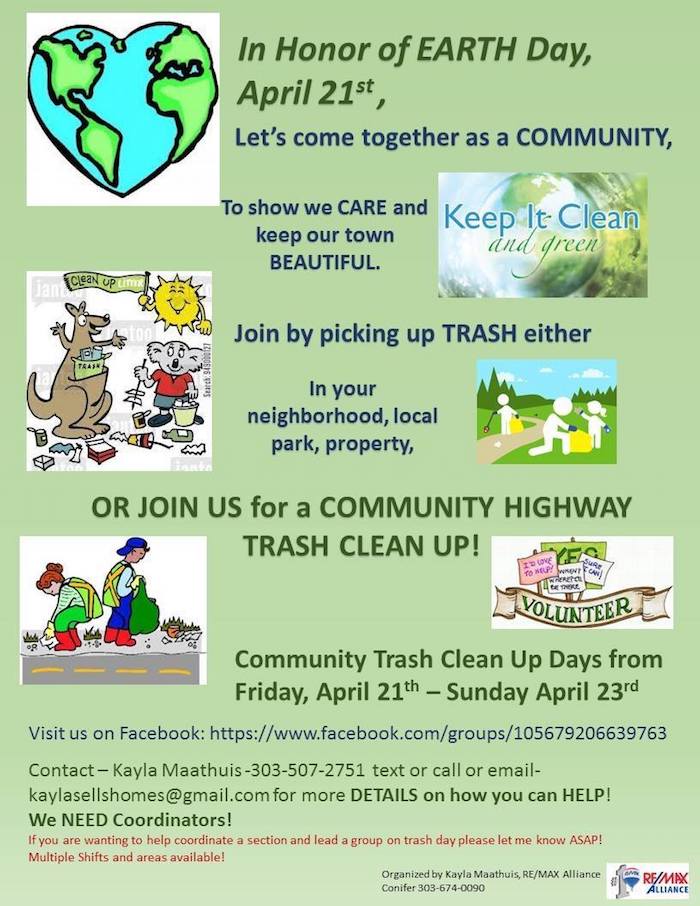 Highway 285 community trash clean up earth day 2017