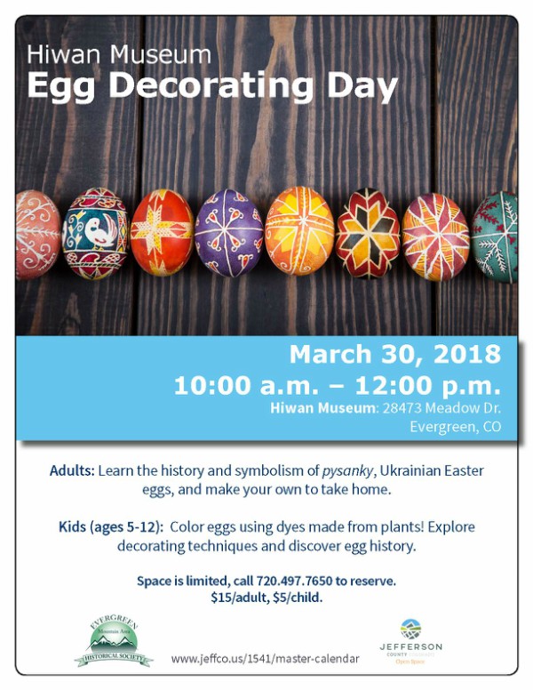 Hiwan History Museum Egg decorating 2018 Evergreen Colorado