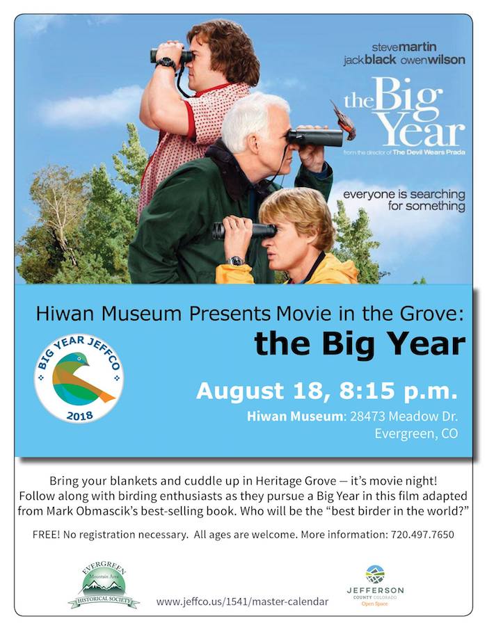Hiwan Museum presents Movie in the Grove The Big Year Aug 2018