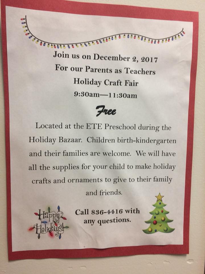 Holiday Craft Fair 2017 Edith Teeter Elementary