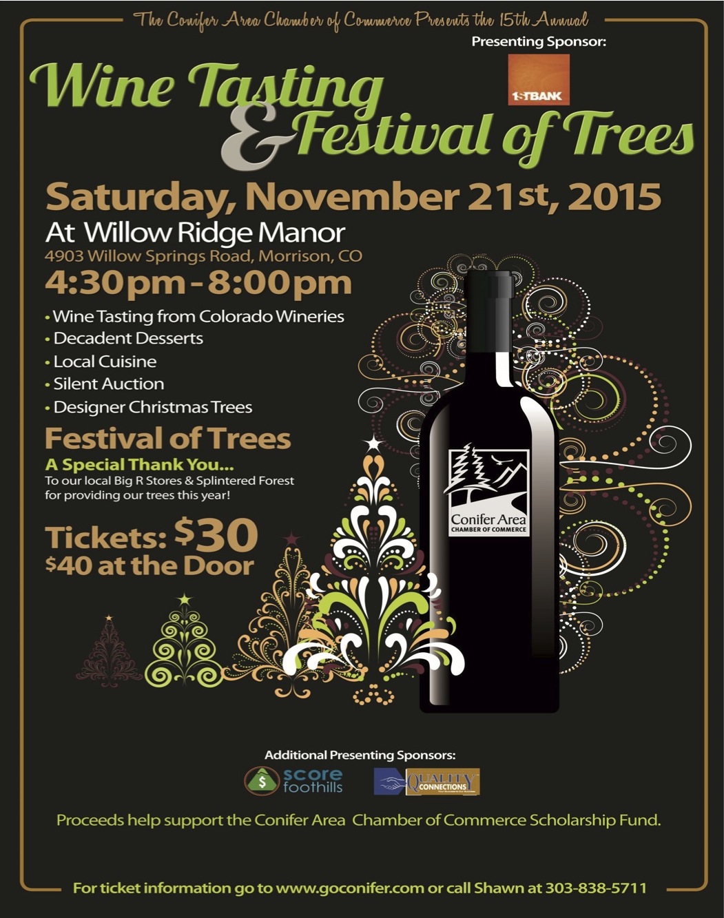 Conifer Area Chamber of Commerce Holiday Wine Tasting and Festival of Trees 2015