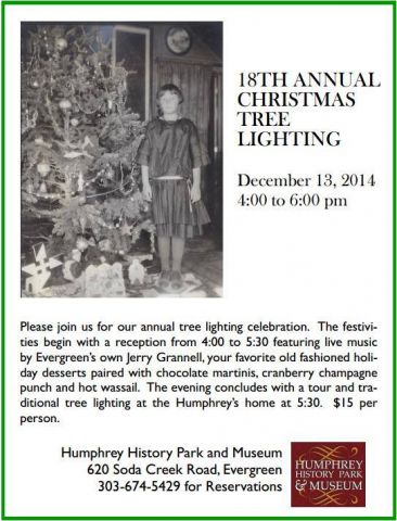 Humphrey History Museum Tree Lighting Dec 13