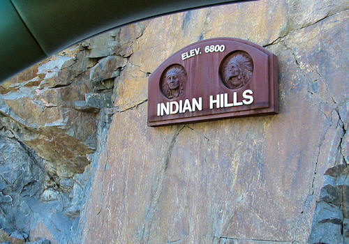 Indian Hills entrance sign