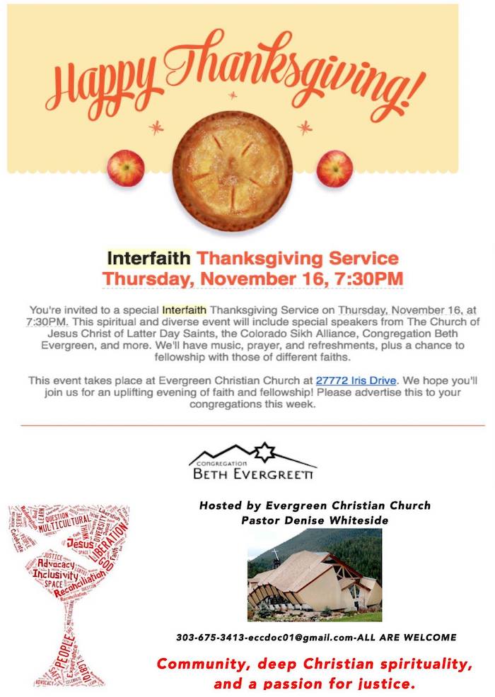 Interfaith Thanksgiving Service November 2017