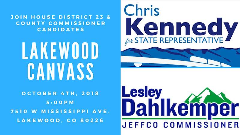 Lesley Dahlkemper Chris Kennedy Lakewood Canvass October 4 2018