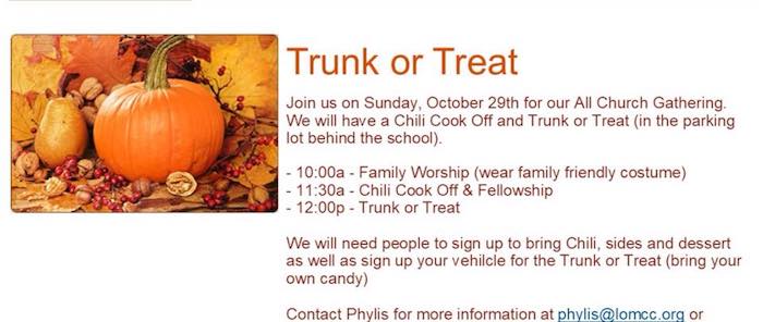 Lookout Mountain Church 2017 Trunk or Treat