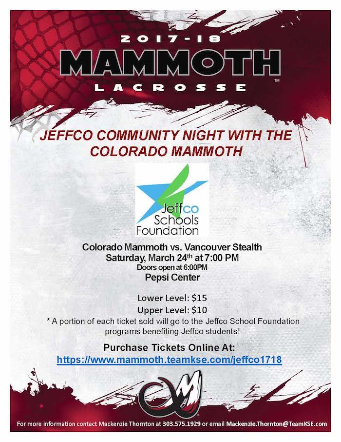 Mammoth Lacrosse Jeffco Public School Foundation Night