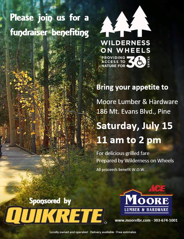 Moore Lumber fundraiser for Wilderness on Wheels